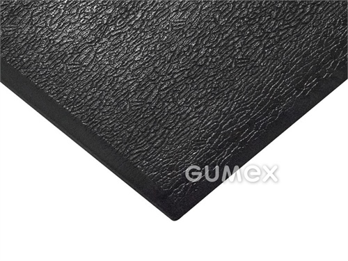 Protiúnavová rohož ORTHOMAT PREMIUM, hrúbka 12,5mm, 600x900mm, dezén koža, horná vrstva tvrdené PVC, spodná vrstva penové PVC, 0°C/+60°C, čierna